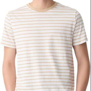 Gap Factory Everyday Soft Crewneck T-Shirt, Large, Sly Stone White (Tan), EUC